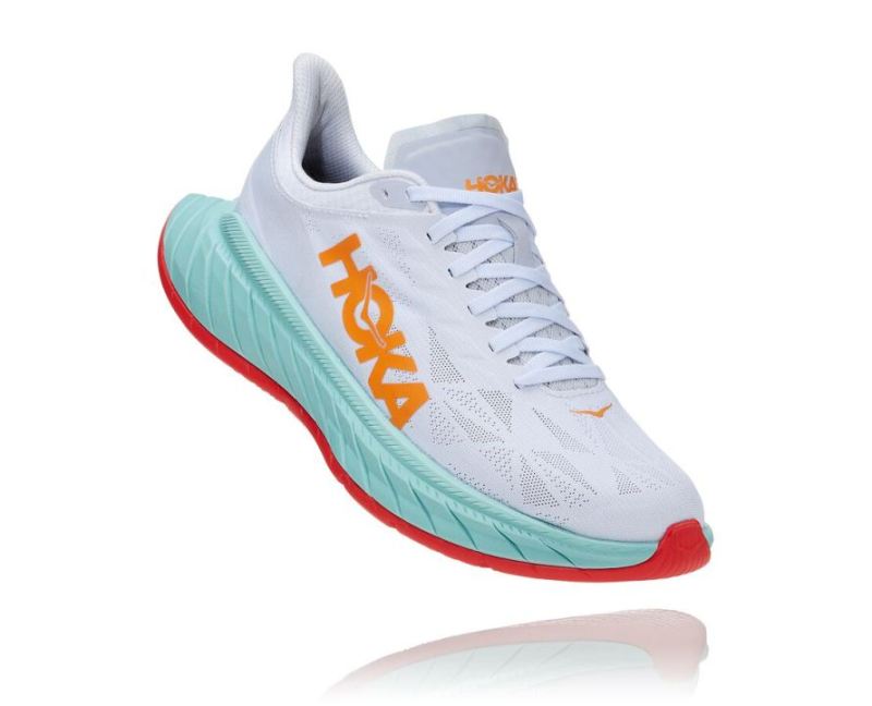 HOKA | MEN'S CARBON X 2 WHITE / BLAZING ORANGE