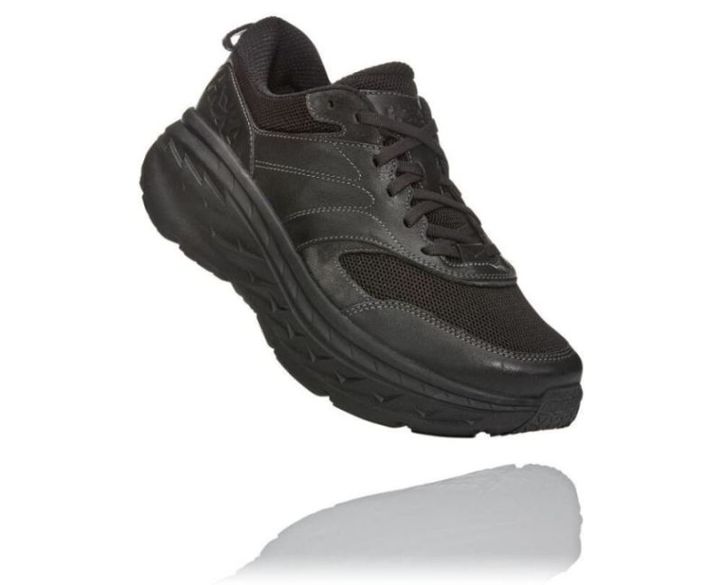 Hoka | Men's Bondi Leather Road Running Shoe Black / Raven