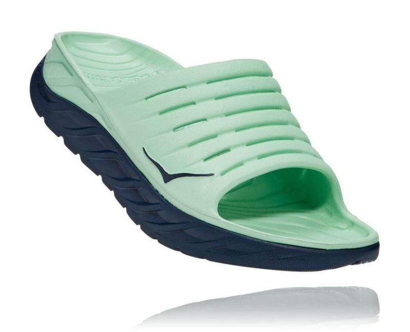 HOKA | MEN'S ORA RECOVERY SLIDE GREEN ASH / OUTER SPACE