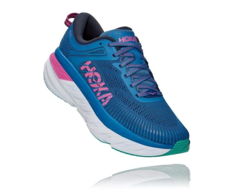 Hoka | Women's Bondi 7 Vallarta Blue / Phlox Pink