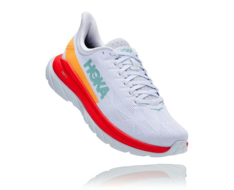 Hoka | Men's Mach 4 Running Shoe White / Fiesta