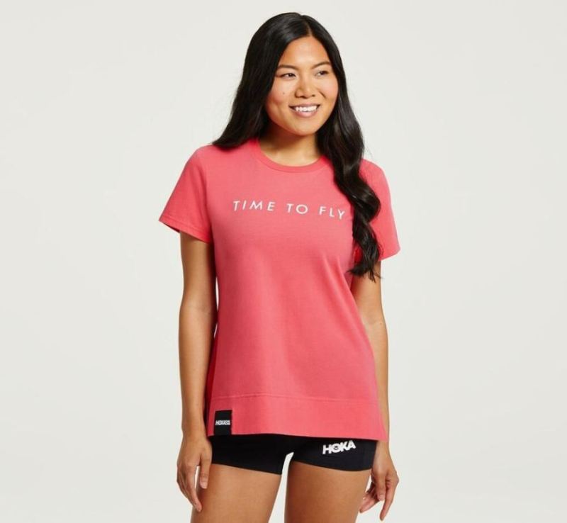 Hoka | Women's Brand Tee Paradise Pink / White