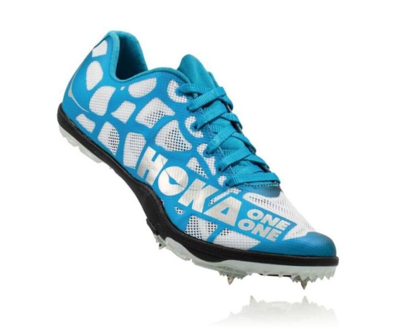 Hoka | Men's Rocket LD Track Spikes White / Cyan