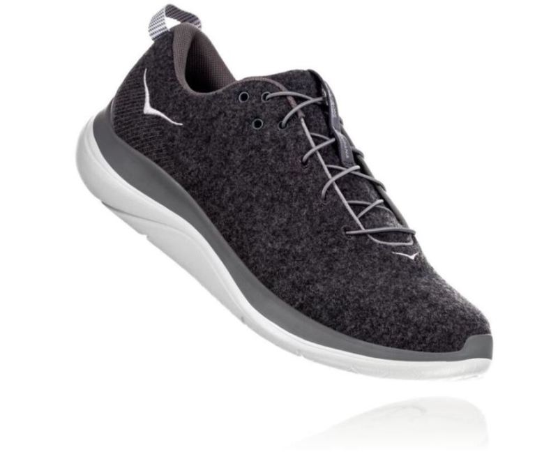 Hoka | Men's Hupana Flow Wool Dark Shadow / Charcoal Gray