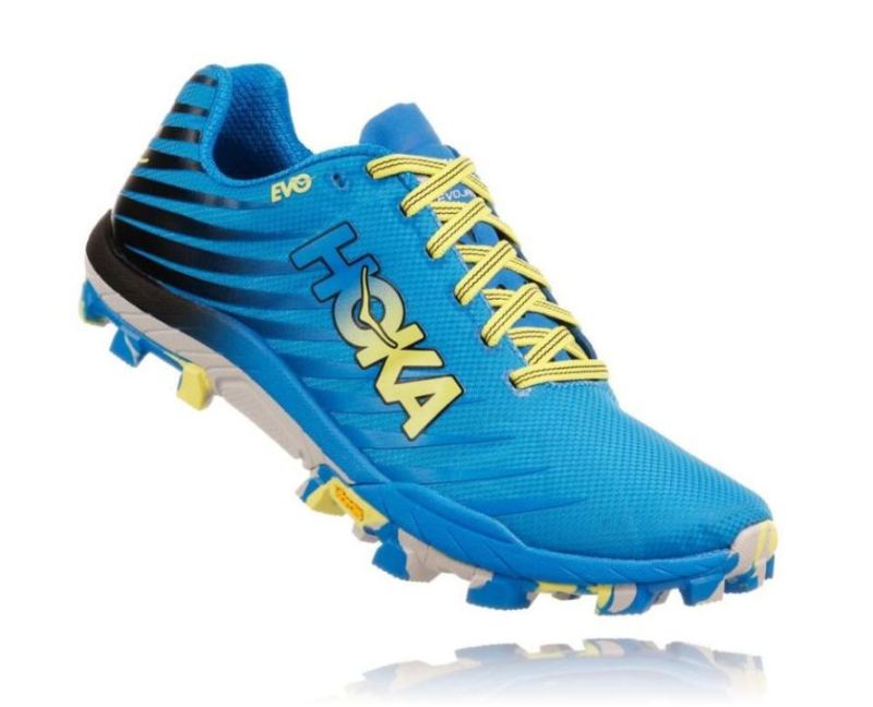 Hoka | Men's EVO Jawz Trail Running Shoe Cyan / Citrus