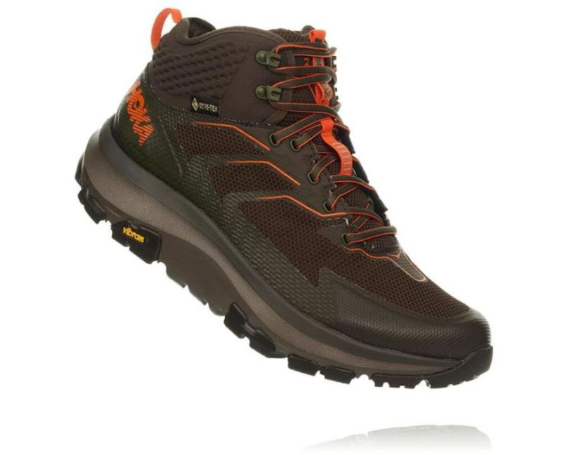 Hoka | Men's Toa GORE-TEX Black Olive/ Orange