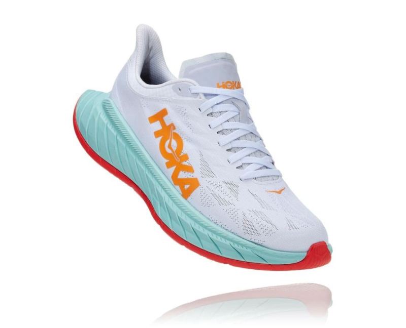 HOKA | WOMEN'S CARBON X 2 WHITE / BLAZING ORANGE