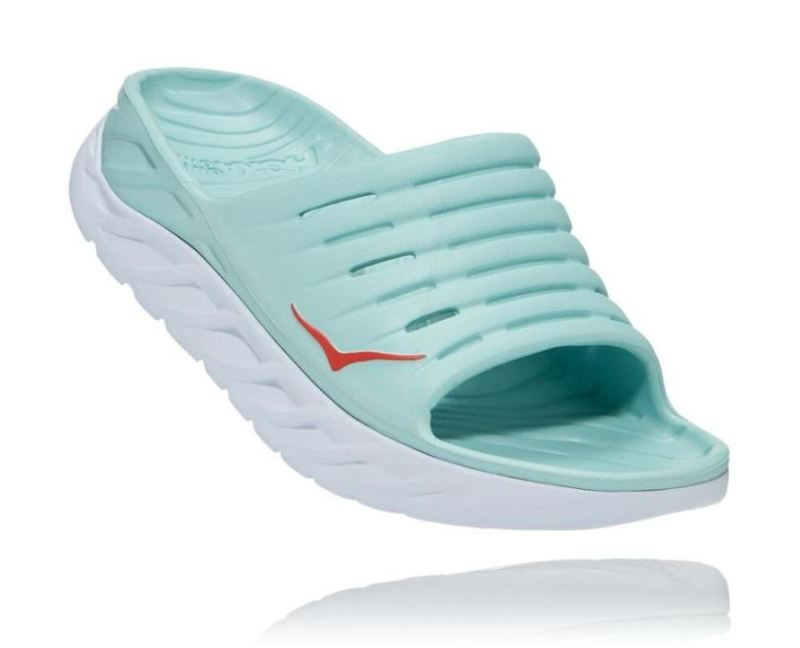 Hoka | Men's WoORA Recovery Slide 2 Eggshell Blue / White