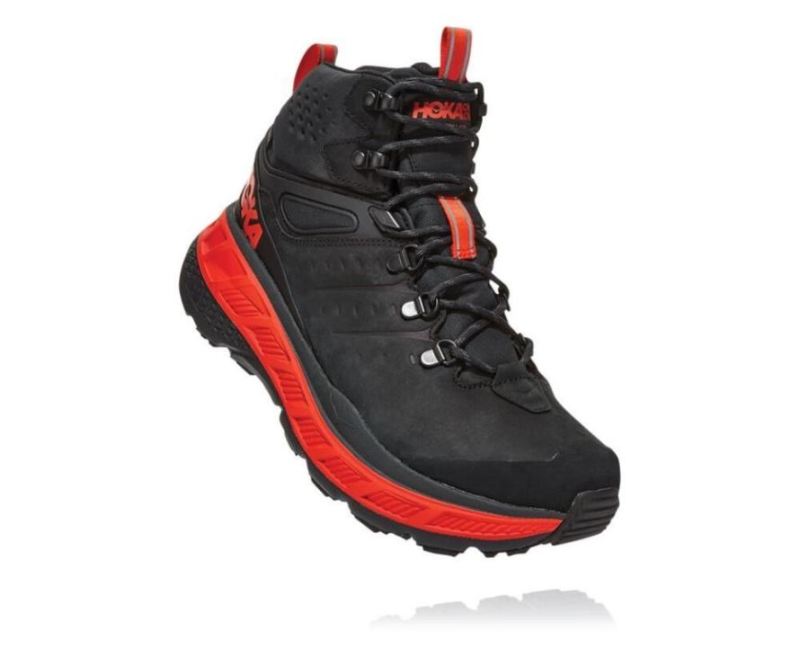 Hoka | Men's Stinson Mid GORE-TEX Anthracite / Mandarin Red