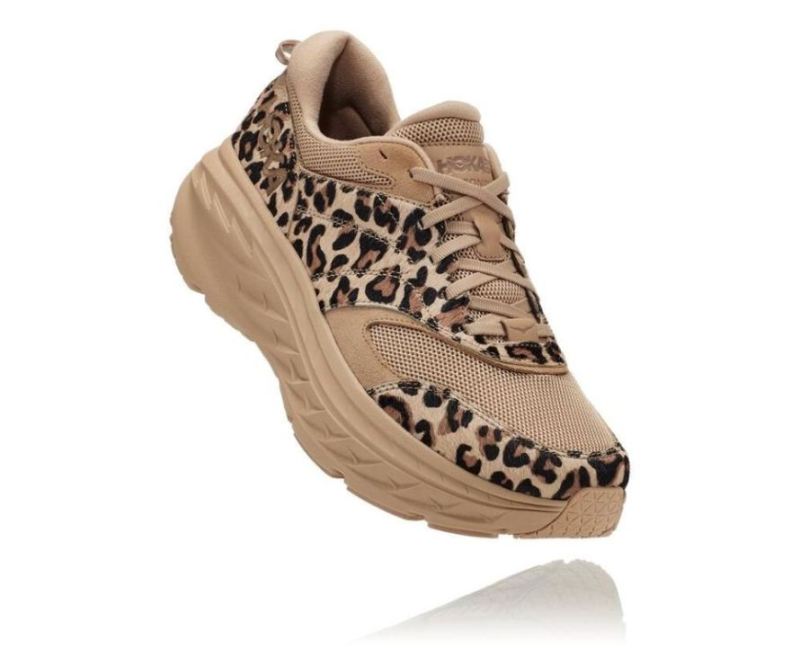 Hoka | Women's Hoka X Eg Bondi L Sand Leopard Print