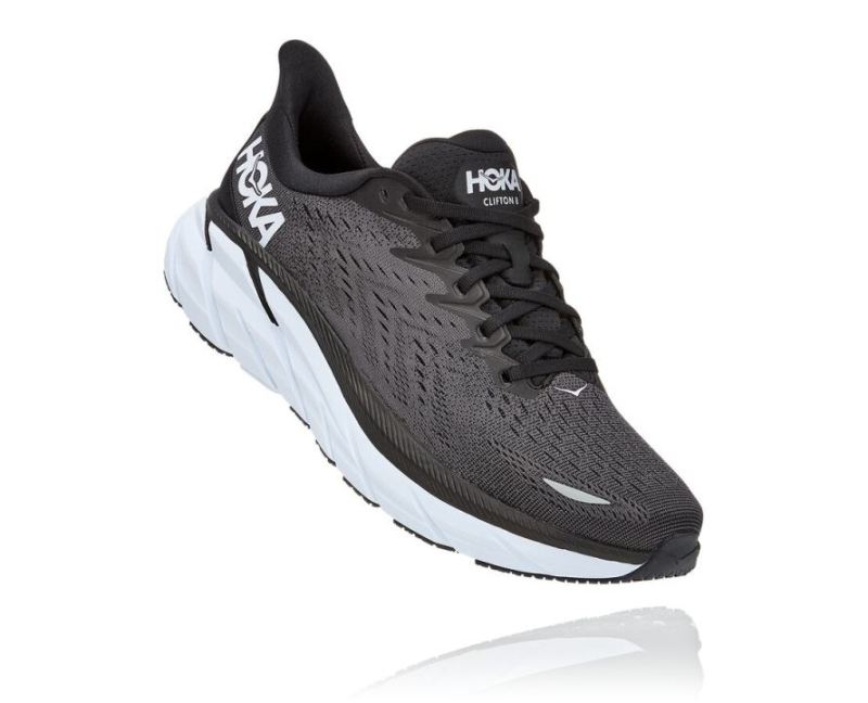 HOKA | MEN'S CLIFTON 8 BLACK / WHITE