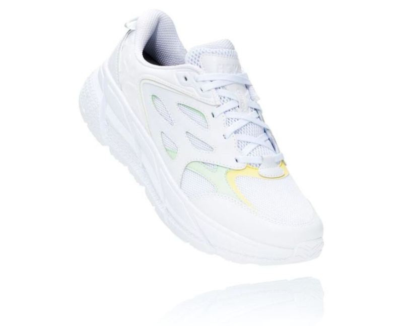 Hoka | Women's Clifton L Casual Wear Training Shoe White / Green Ash