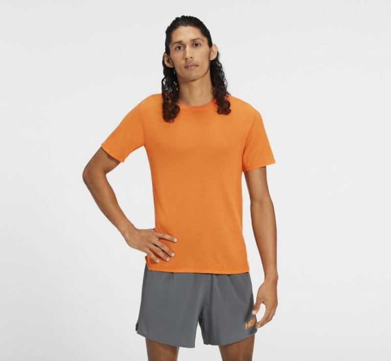 Hoka | Men's Merino Blend Short Sleeve Persimmon Orange